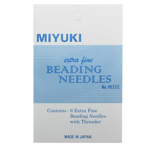 Miyuki Beading Needles, Extra Fine 0.04mm, 1 Pack of 6 With Threader