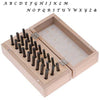 27 Pc Uppercase Lucida Calligraphy Alphabet Letter Punch Set For Stamping Metal In Wood Box 3mm