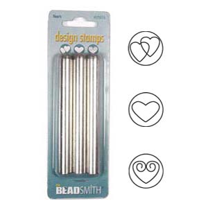 The Beadsmith 3 Piece Heart Punch Set For Stamping Metal 3/16 Inch 5mm