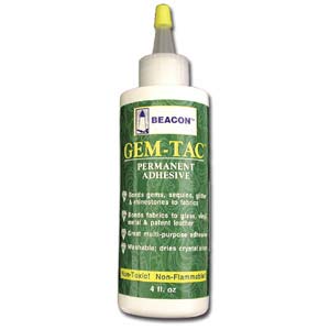 Gem-Tac Permanent Glue Cement Adhesive, Rhinestones (4 oz)