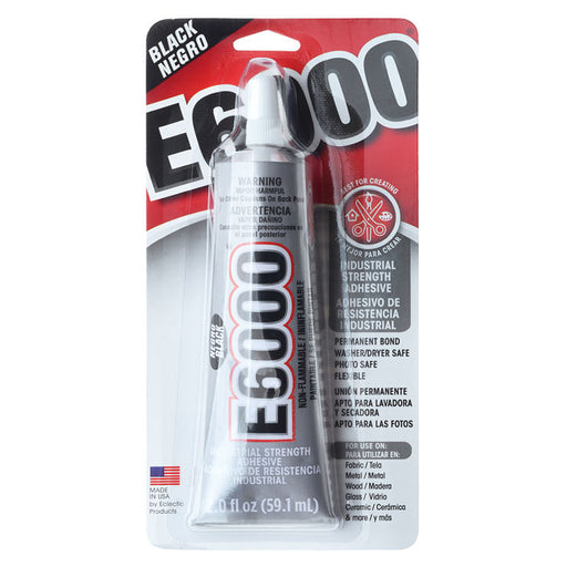 E6000 Adhesive, Industrial Strength Glue, 2 Ounce Tube, Black