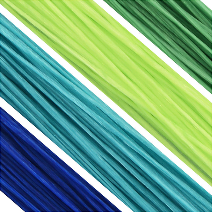 Elonga Stretch Cord, 0.7mm (.028 Inch) Thick, 20 Total Meters, Green / Blue Assortment