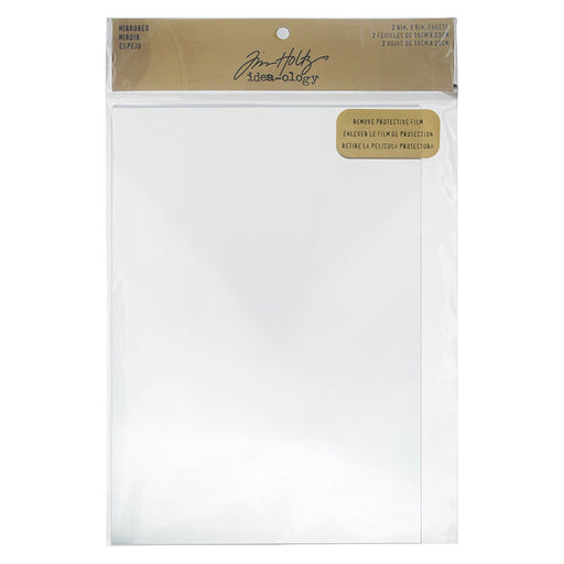 Tim Holtz Idea-ology, Mirrored Sheets with Adhesive Back 9x6 Inches, 2 Sheets