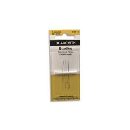 The Beadsmith English Beading Needles Size 15 - 4 Needles