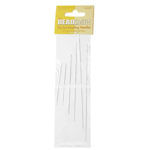 Set of 6 Big Eye Beading Needles in 4 Sizes - Easiest Needles To Thread!