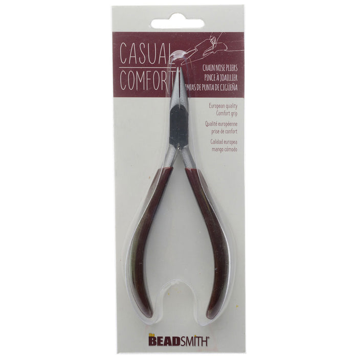 The Beadsmith Casual Comfort, Chain Nose Pliers with PVC Handle (1 Piece)