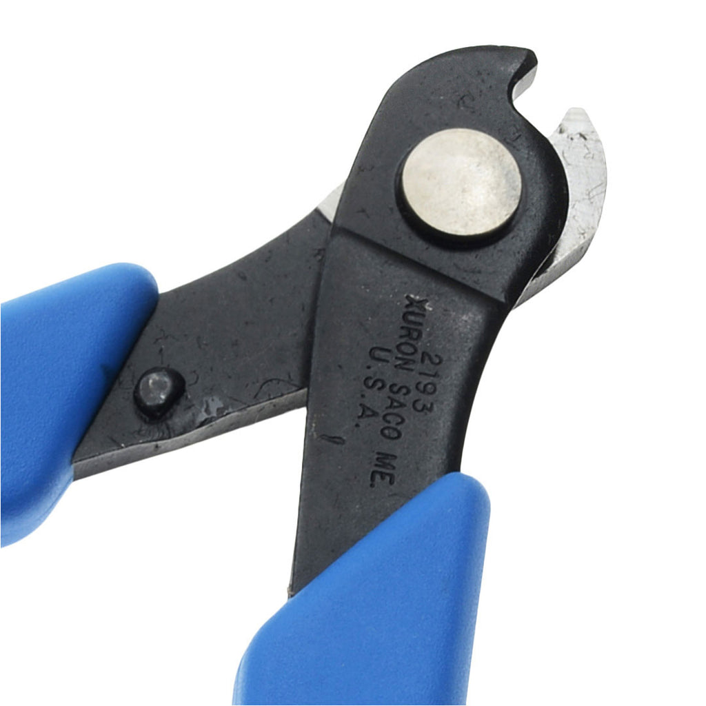 Memory wire cutter, steel and rubber, blue and black, 5-1/2 inches