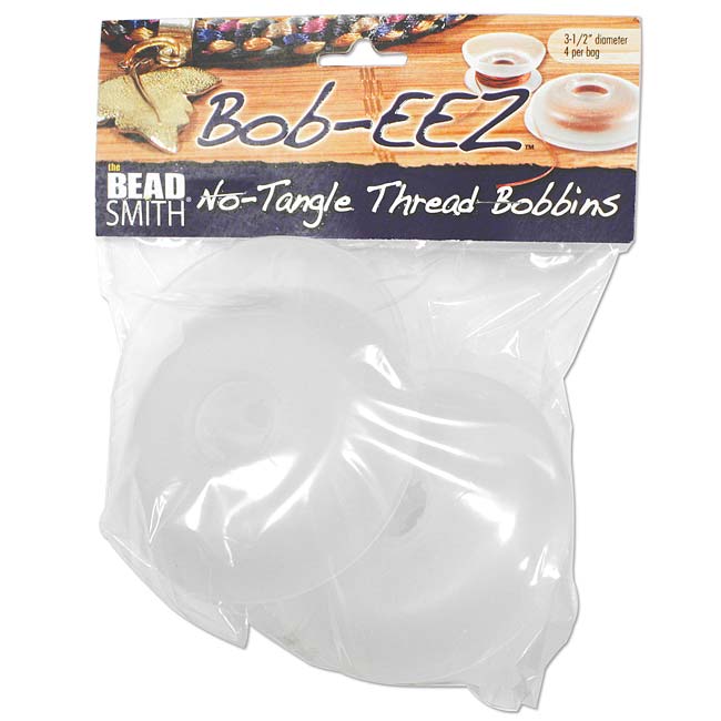 The Beadsmith No Tangle Flexible Plastic Thread Bobbins For Kumihimo Or Macrame 3 1/2 Inch (4 Pack)