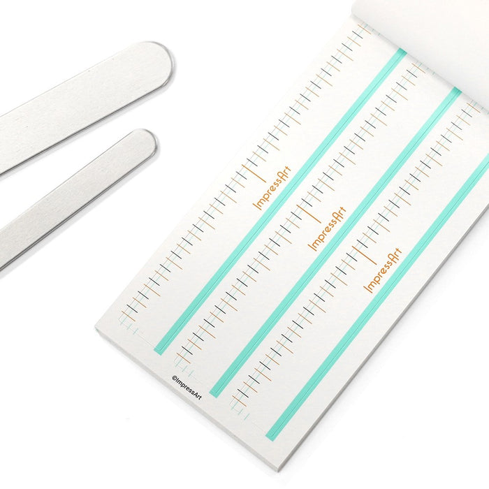 ImpressArt Bracelet Guides Booklet, for Spacing Stamped Designs in a Line, 36 Stickers