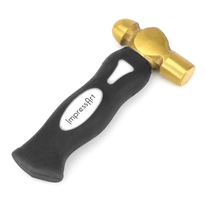 ImpressArt Brass Hammer, for Softer Metals and 3mm or Smaller Punch Stamps (1 Piece)