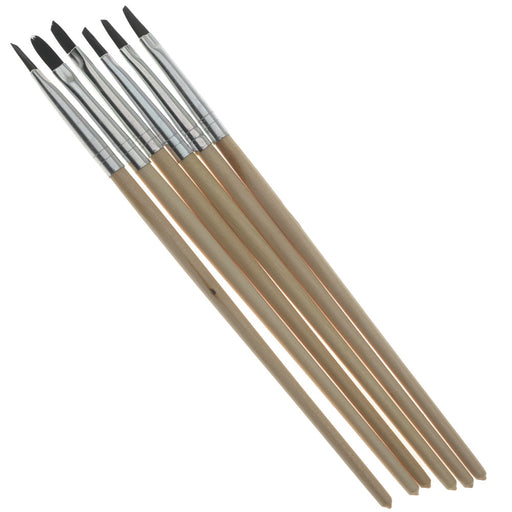 ICE Resin, Angled Paint Brushes for ICED Enamels & Paper Sealant (6 Pack)
