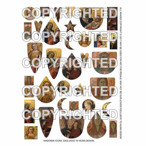 Nunn Design Collage Sheet, Assorted Madonna Icons, 1/2 Sheet, Assorted Colors