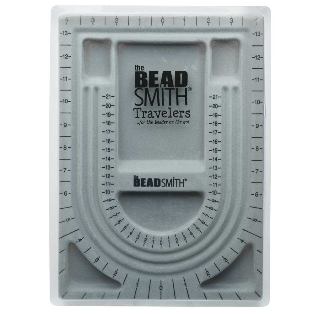 The Beadsmith Bead Design Beading Board Gray Flock With Lid 9x13 Inches, 1 Board