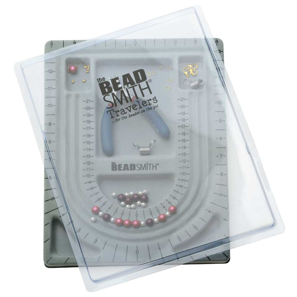 The Beadsmith Bead Design Beading Board Gray Flock With Lid 9x13 Inches