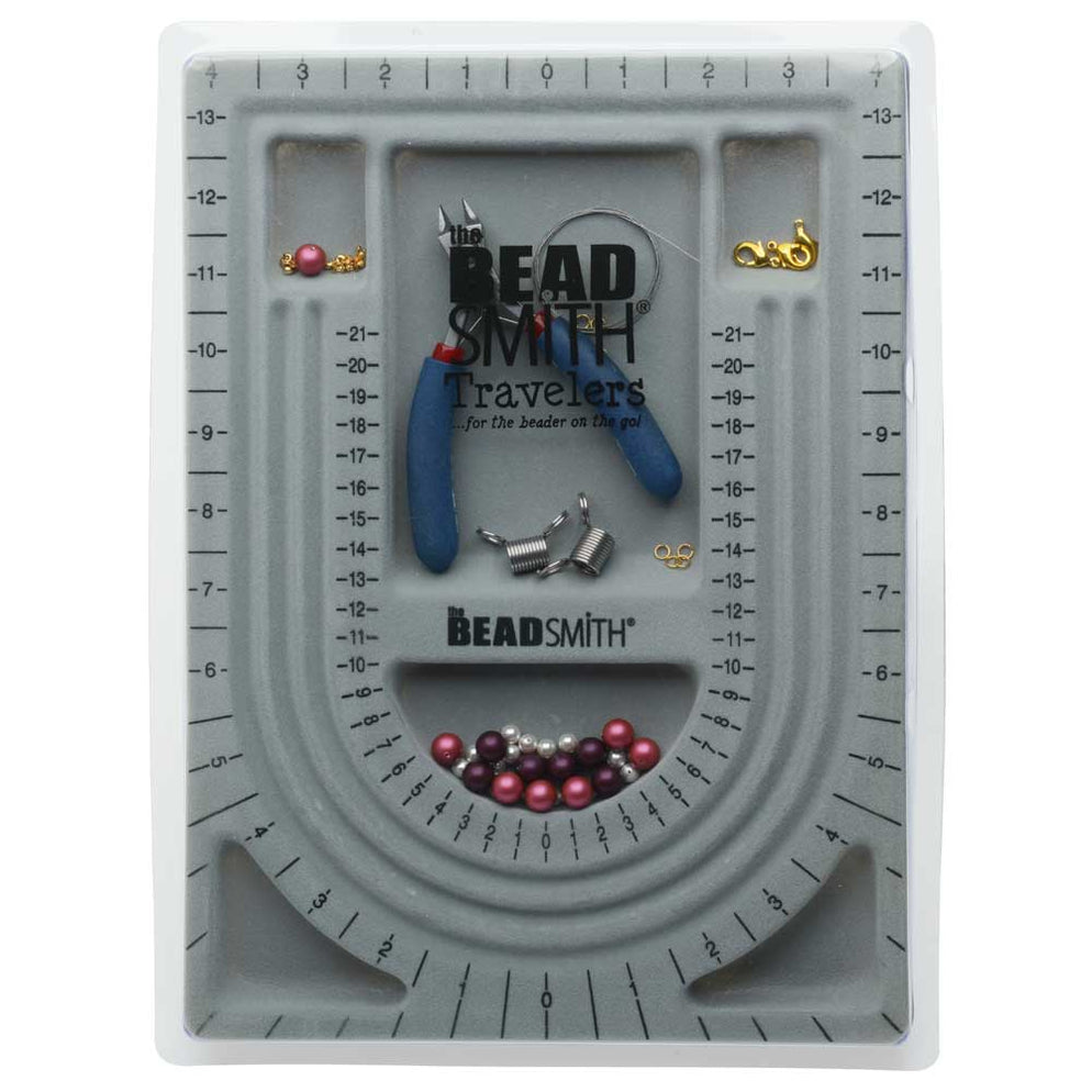 The Beadsmith Bead Design Beading Board Gray Flock With Lid 9x13 Inches