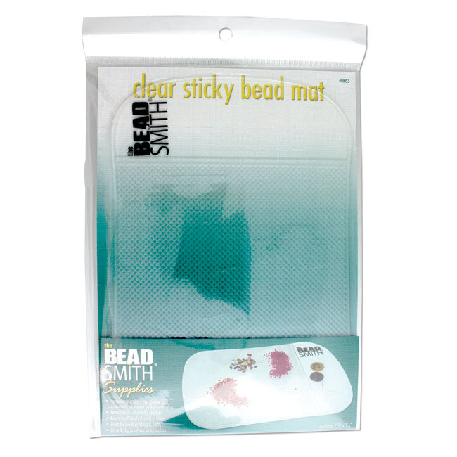 The Beadsmith Clear Sticky Bead Mat - Keeps Beads In Place 7.5x5.5 Inches, 1 Mat