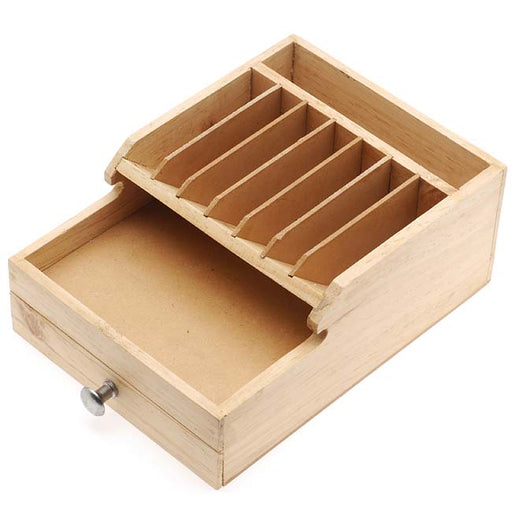 Wooden Storage Box For Tools And Beads With Storage Compartment, 1 Storage Container
