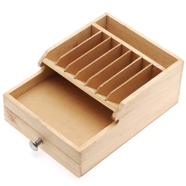 Wooden Storage Box For Tools And Beads With Storage Compartment, 1 Storage Container