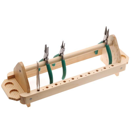 Wooden Plier And Tweezers Stand Tool Rack For Jewelers - Holds 12 Pliers, 1 Rack
