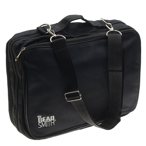 The Beadsmith Crafter's Tote Bag, with 2 Removable Pockets and 23 Compartments 12"x10", Black
