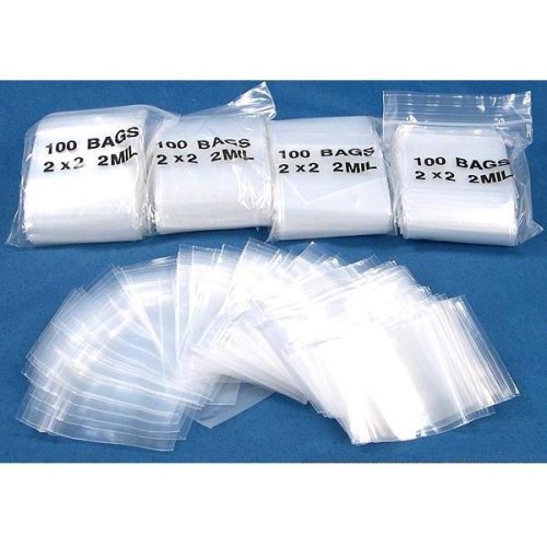 2x2 Plastic Zip Top Bags (Pack of 100), small ziplock bags for jewelry