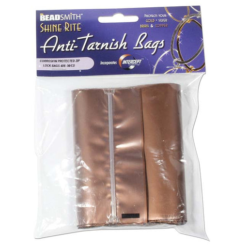 The Beadsmith Shine Rite Anti-Tarnish Self Sealing Plastic Bags 4 x 6 Inches (10 Bags)