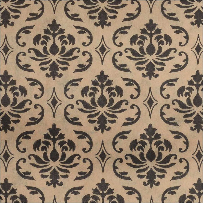 Paper Gift Bags for Jewelry & Crafts 6 x 4 Inches, Brown w/ Black Victorian Damask Pattern (100 Pc)