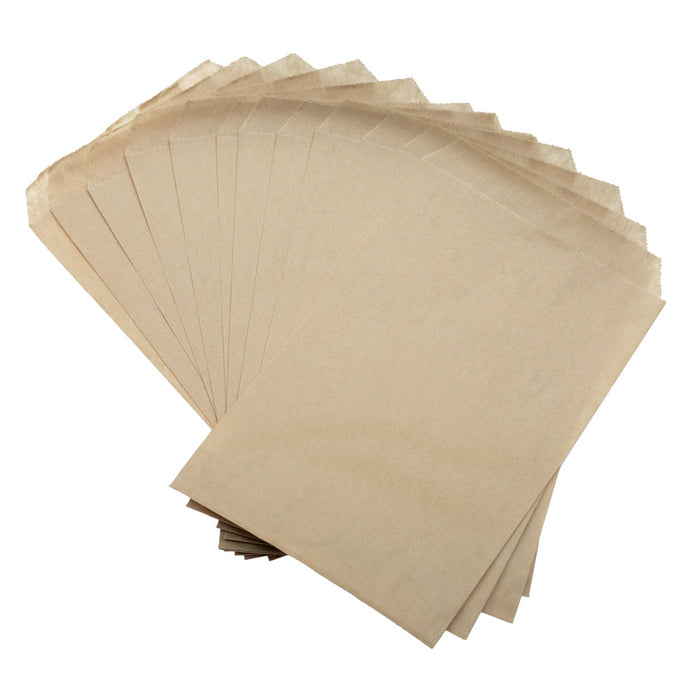 Paper Gift Bags, for Jewelry and Crafts 9 x 6 Inches, Kraft Brown (100 Pieces)
