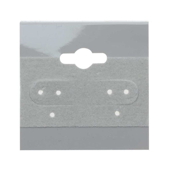 Earring Hang Cards Grey Flocked 1.5 x 1.5 Inches (100 pcs)