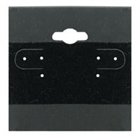 Earring Display Hang Cards Black Flocked 2 x 2 Inch (100 pcs)