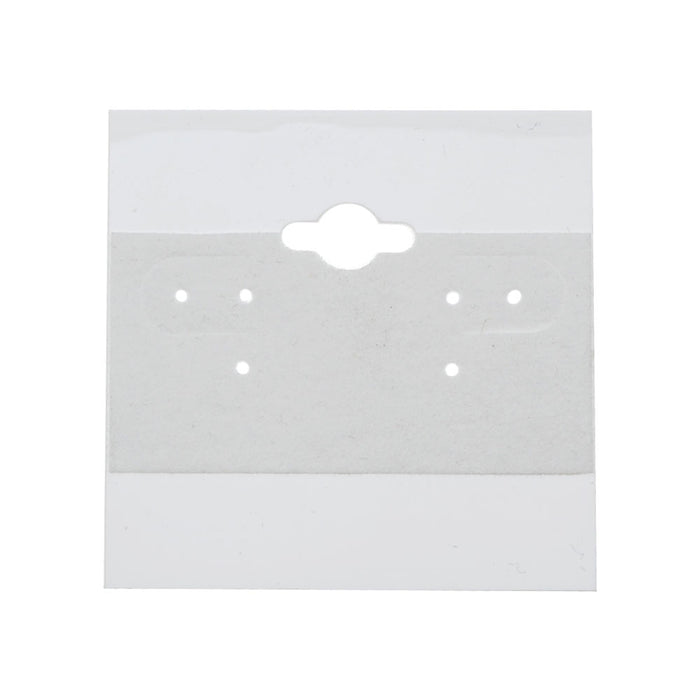Earring Display Hang Cards White Flocked 2 x 2 Inch (100 pcs)