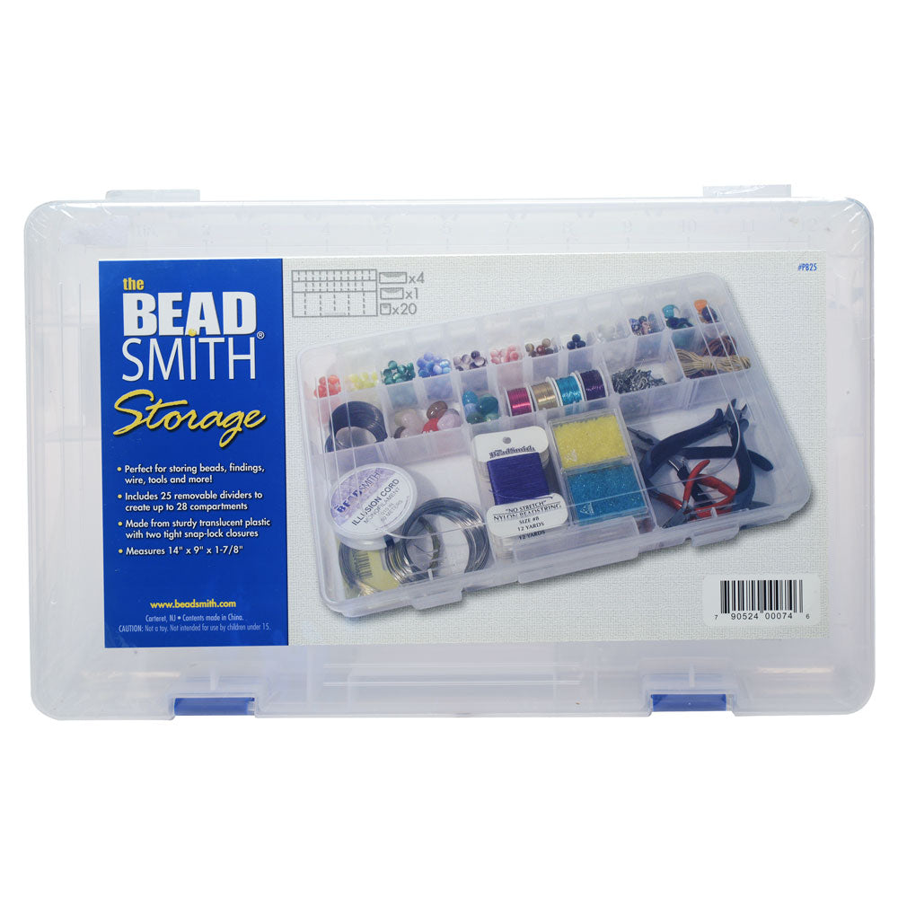 The Beadsmith® 6'' x 5'' x 2'' Clear Storage Box with Jars