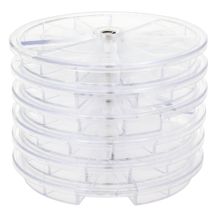 Keeper Spinner Stackable Storage Container with 12 Compartments, 3.8 Round  Diameter, 6 Storage Containers — Beadaholique