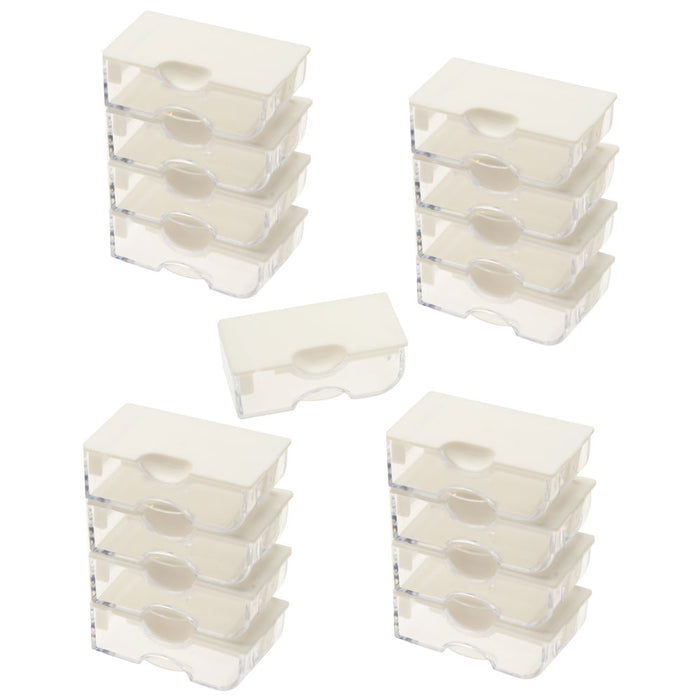 Tiny Containers Stackable Storage with Snap-On Lid, Rectangle 2 x 1.18", 13 Storage Containers