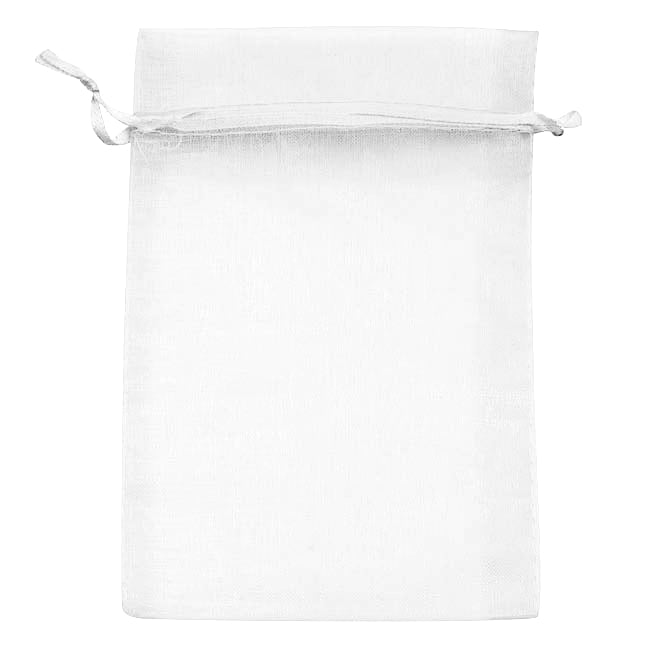 White Organza Drawstring Gift Bags 4 x 6 Inch (12 Bags)