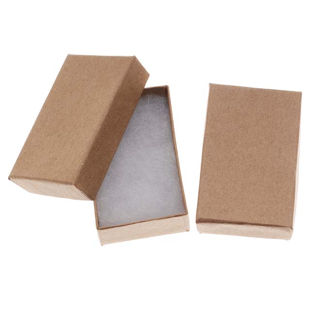 Kraft Brown Cardboard Jewelry Boxes 2.5 x 1.5 x 1 Inches (100 pcs)