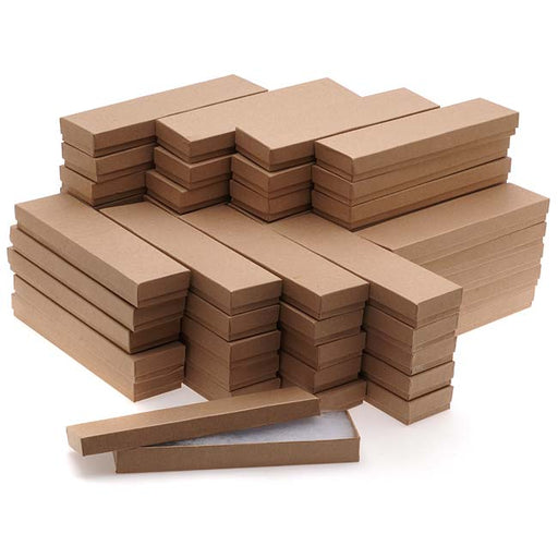 Kraft Brown Cardboard Jewelry Boxes 8 x 2 x 1 Inches (100 pcs)