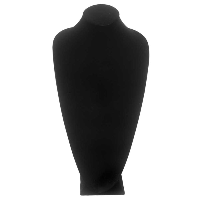 Necklace Display Bust, Tall Size 9-1/2 x 6-3/8 x 18-1/2 Inches, Black Velvet