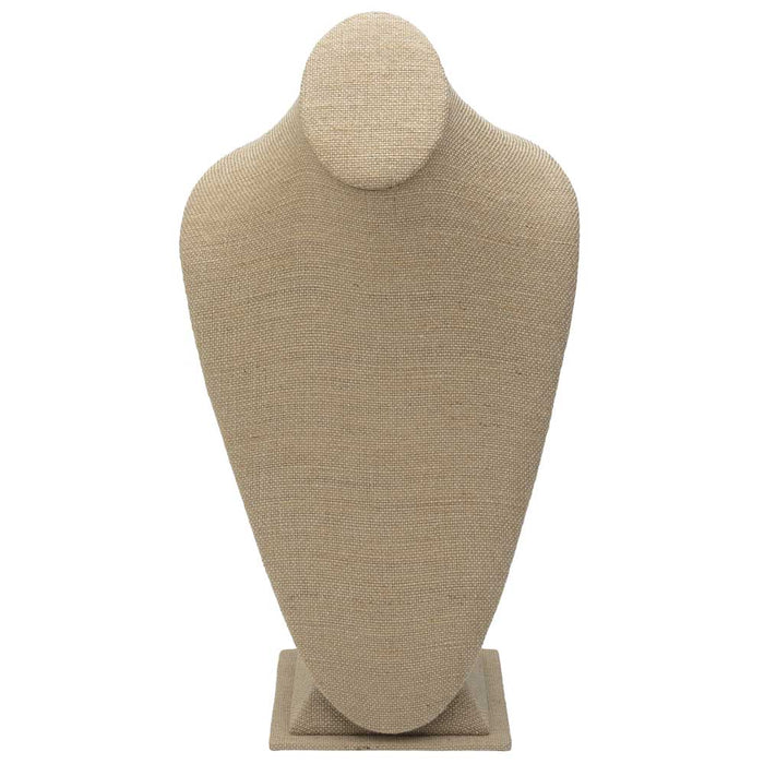 Necklace Bust Jewelry Display, 15.25 x 8 x 5.125, Natural Linen (1 Piece)