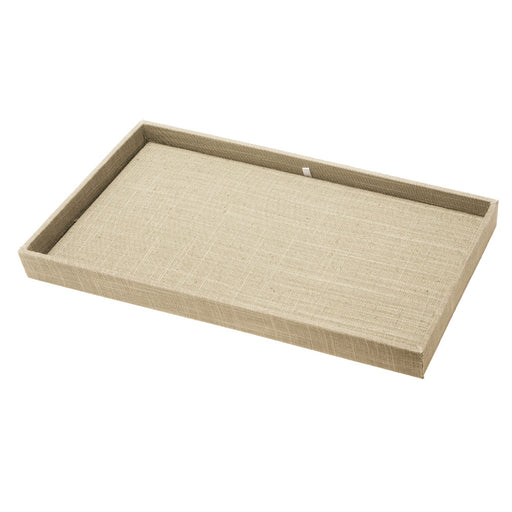 Jewelry Display Pad and Tray, Natural Linen Color (1 Pair)