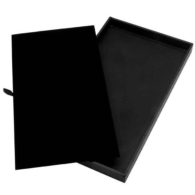 Luxurious Black Velvet Jewelry Display Pad And Tray 14.75x8.25x1 Inch (1 Set)